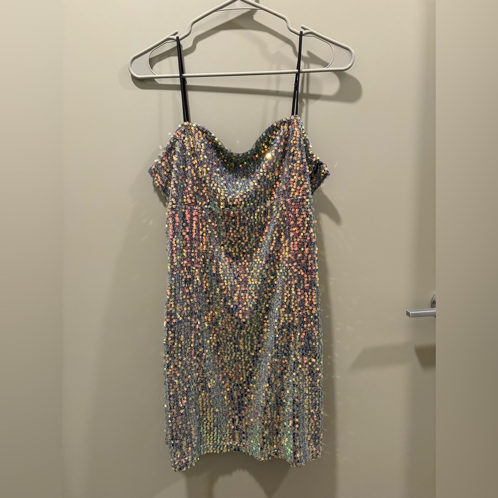 Urban Outfitters Silver Sequin Dress